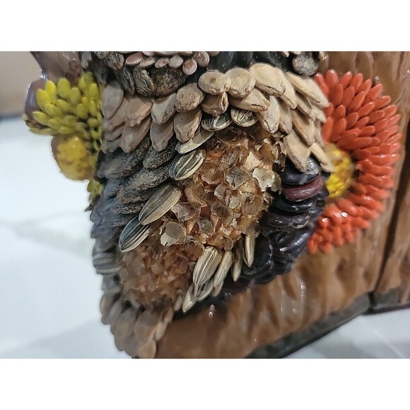 Set of 1970's Owl Book ends Ceramic + Seeds AS IS - Picture 2 of 7